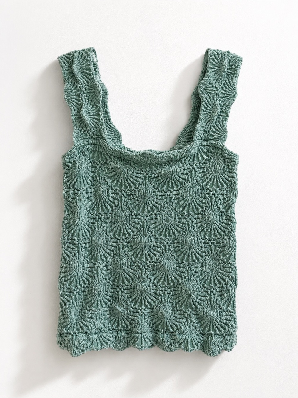 Free People Intimately Love Letter Cami Sage Green Floral Jacquard Tank XS/S - Picture 2 of 10